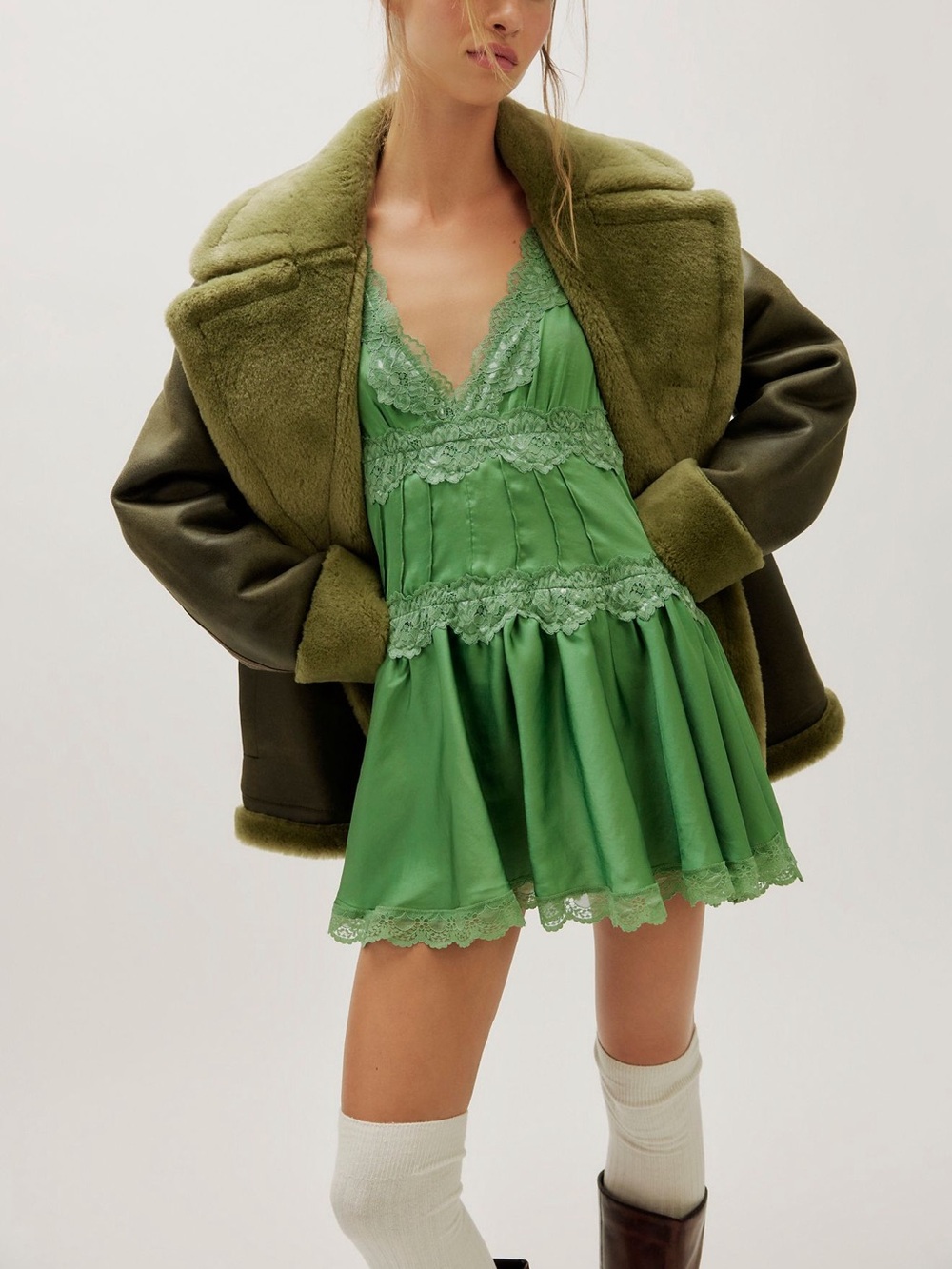 Free People In This Groove Mini Slip Dress